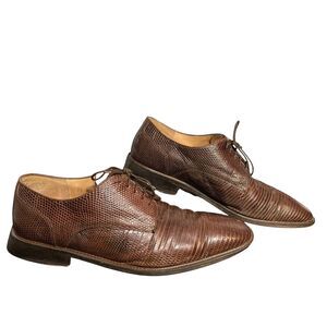 Belvedere Shoes Mens Size 11 Genuine Lizard Leather Dress Lace Up